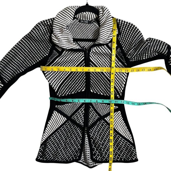 Nic + Zoe Black White Textured Zip Sweater Jacket Size XS - Picture 12 of 12